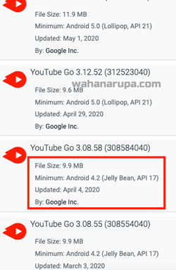 cara menginstal youtube di hp android versi lama